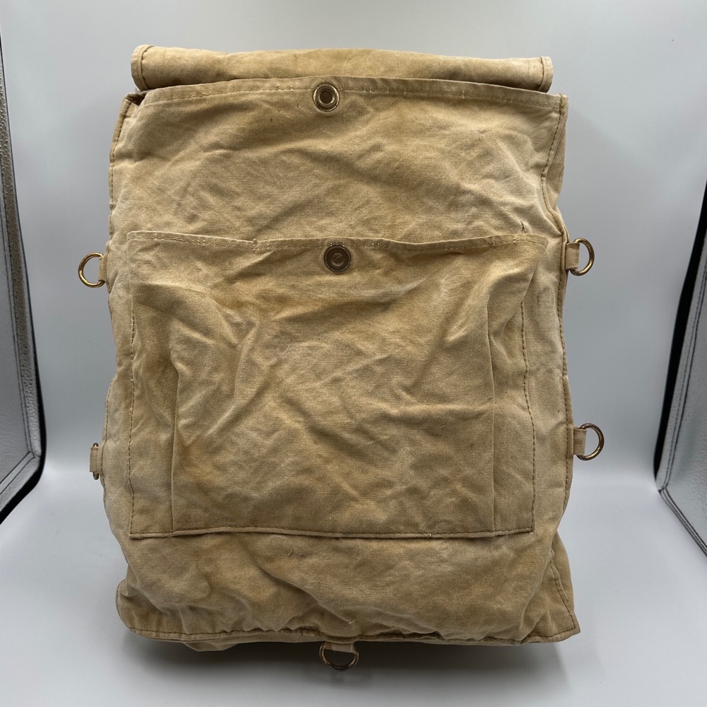 Vintage Boy Scouts of America No 573 Haversack Tan Canvas Backpack BSA Logo - Picture 2 of 6